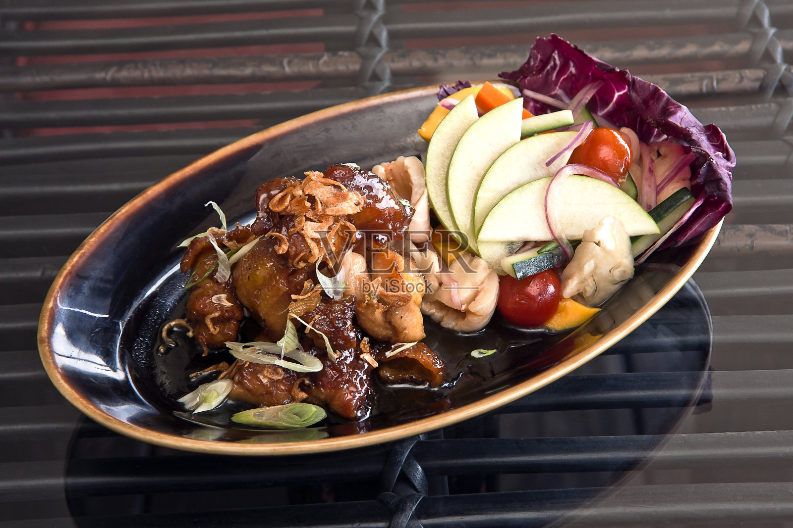 糖醋苹果肉菜照片摄影图片