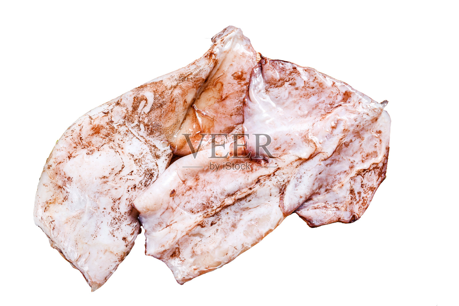 准备生鱿鱼和配料。孤立在白色背景上。前视图。照片摄影图片