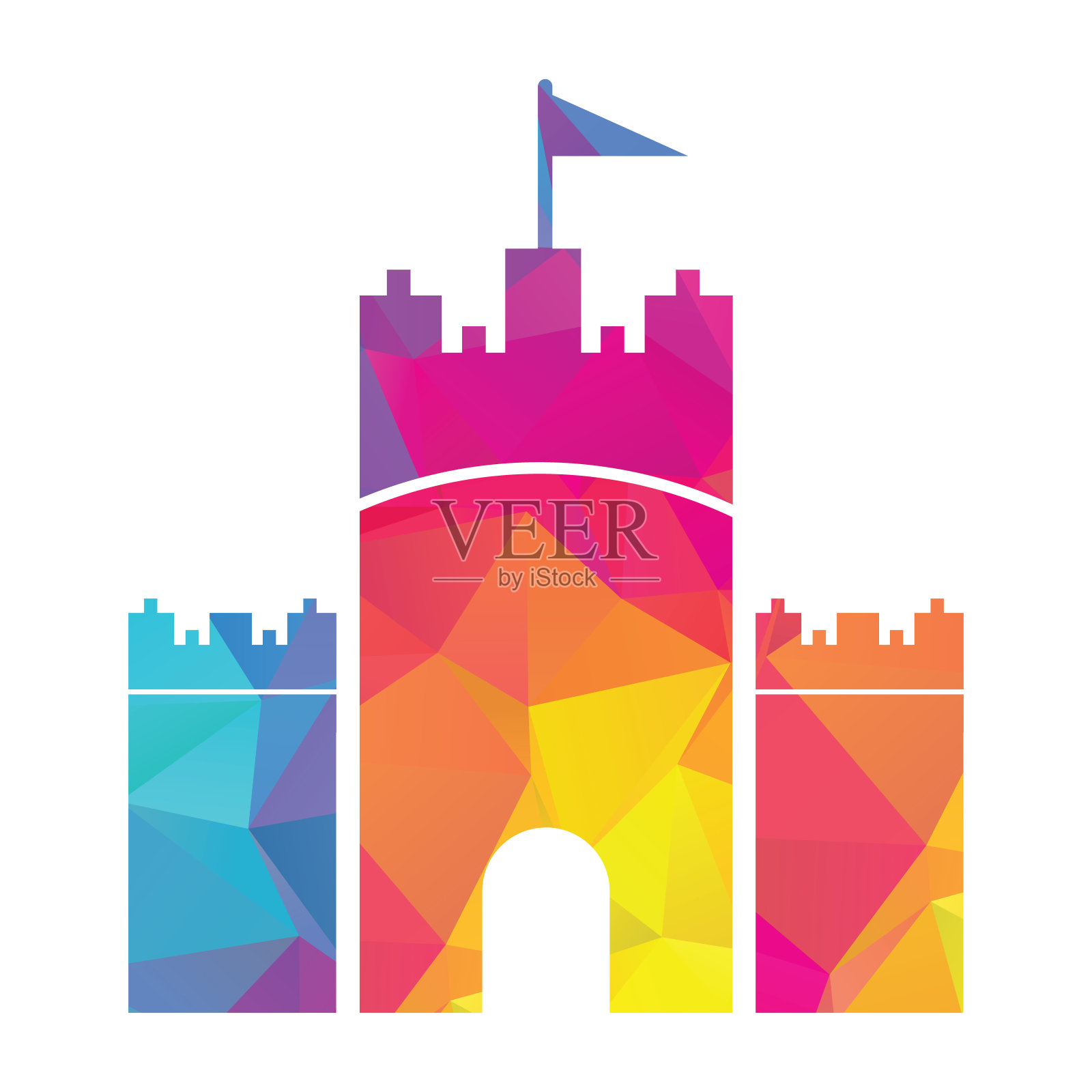 城堡矢量设计。插画图片素材