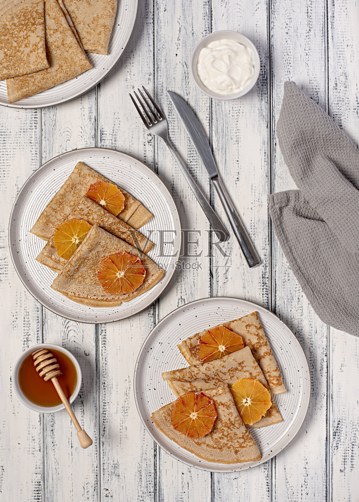 血橙可丽饼的美食摄影照片摄影图片