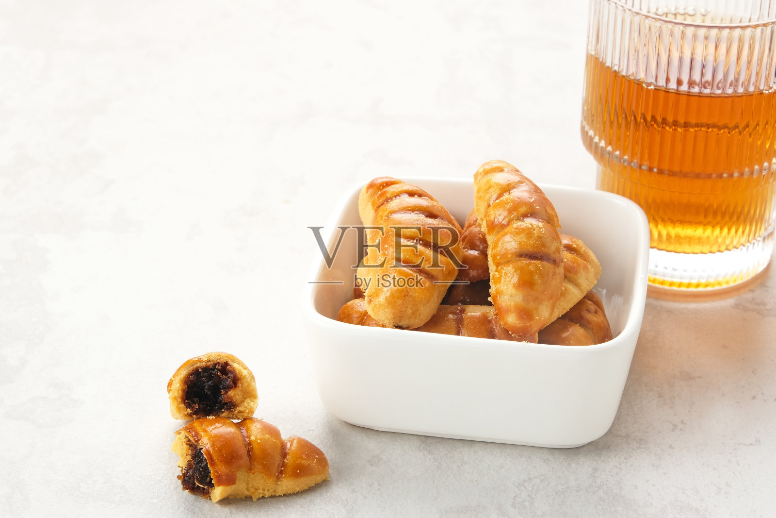 纳斯达Keju，纳斯达饼干里面有菠萝果酱照片摄影图片