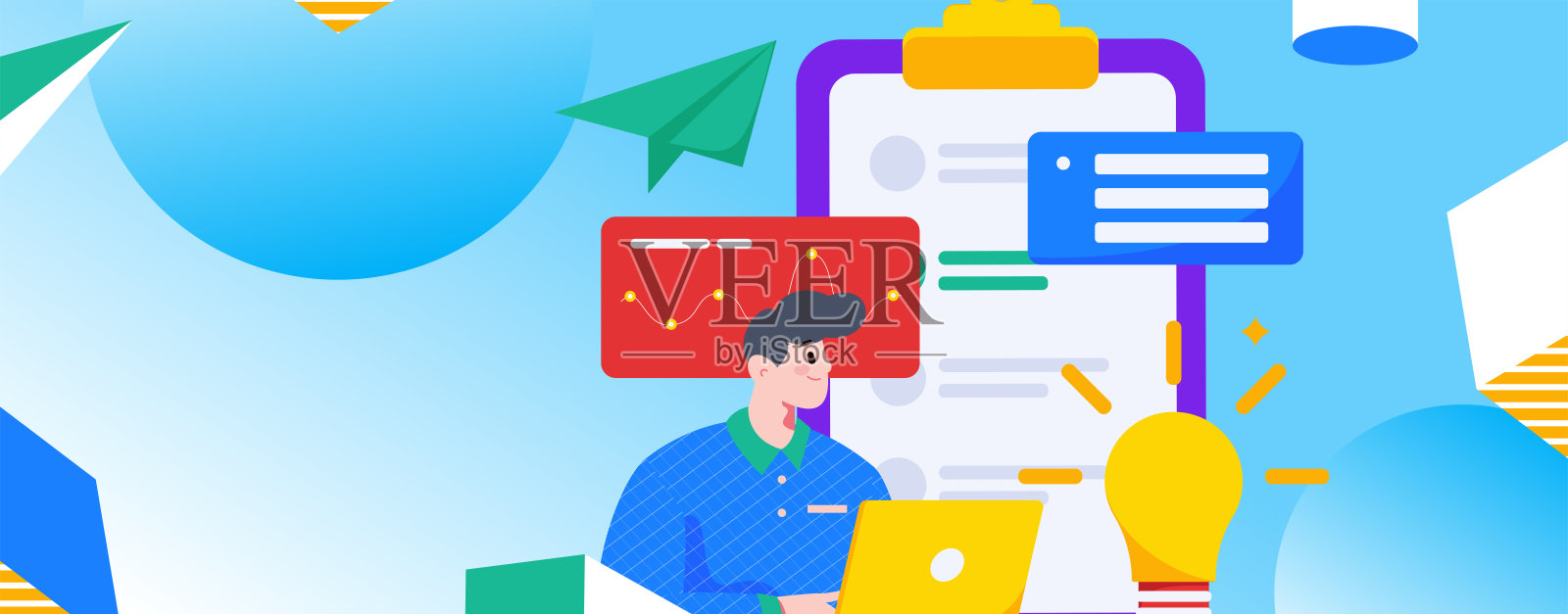 邀请朋友进行问卷平面矢量概念操作手绘插画插画图片素材