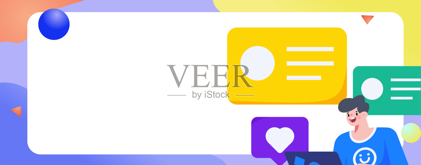 平面矢量插图的业务人员操作的工作场景插画图片素材