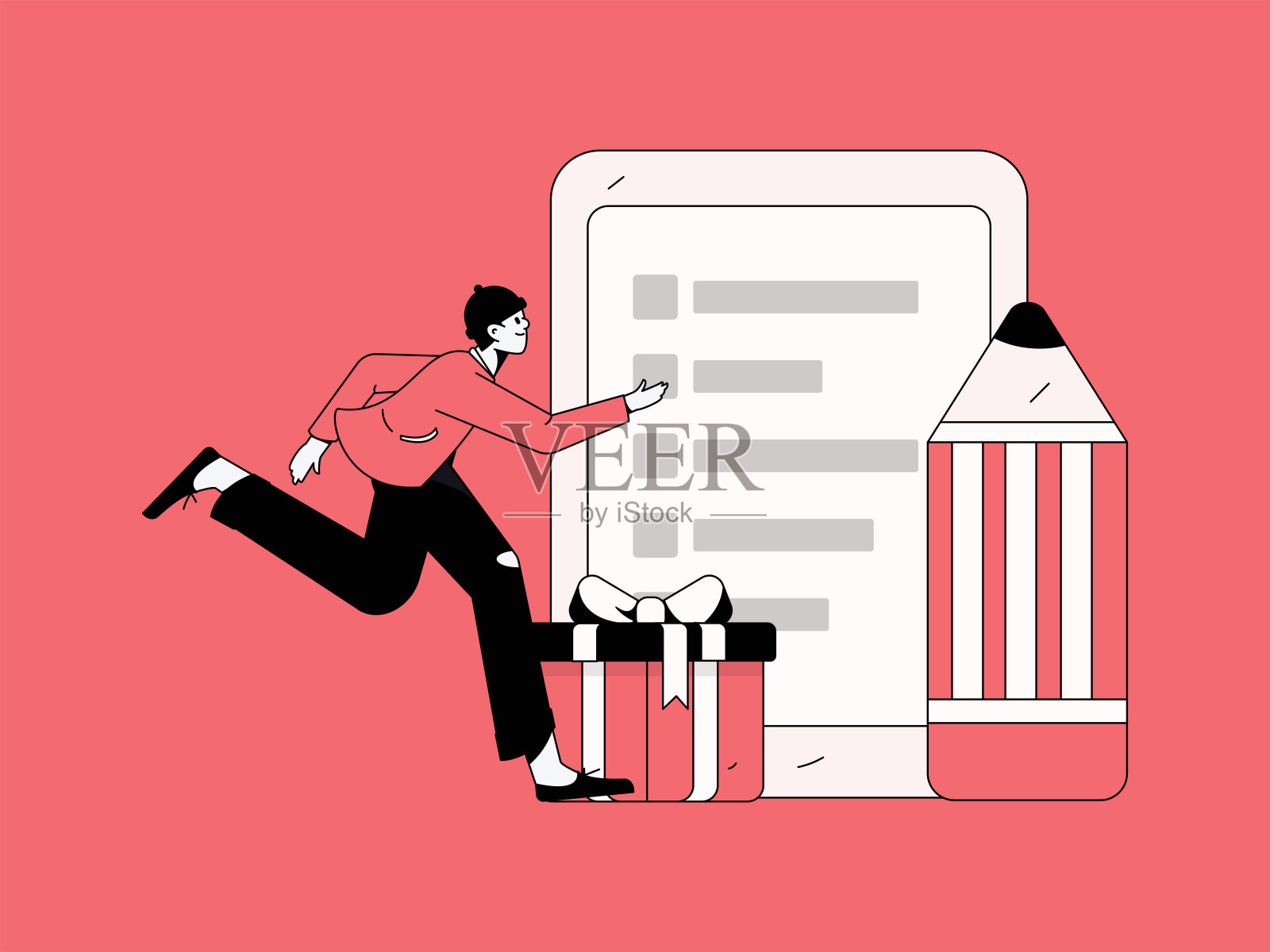 邀请朋友进行问卷平面矢量概念操作手绘插画插画图片素材