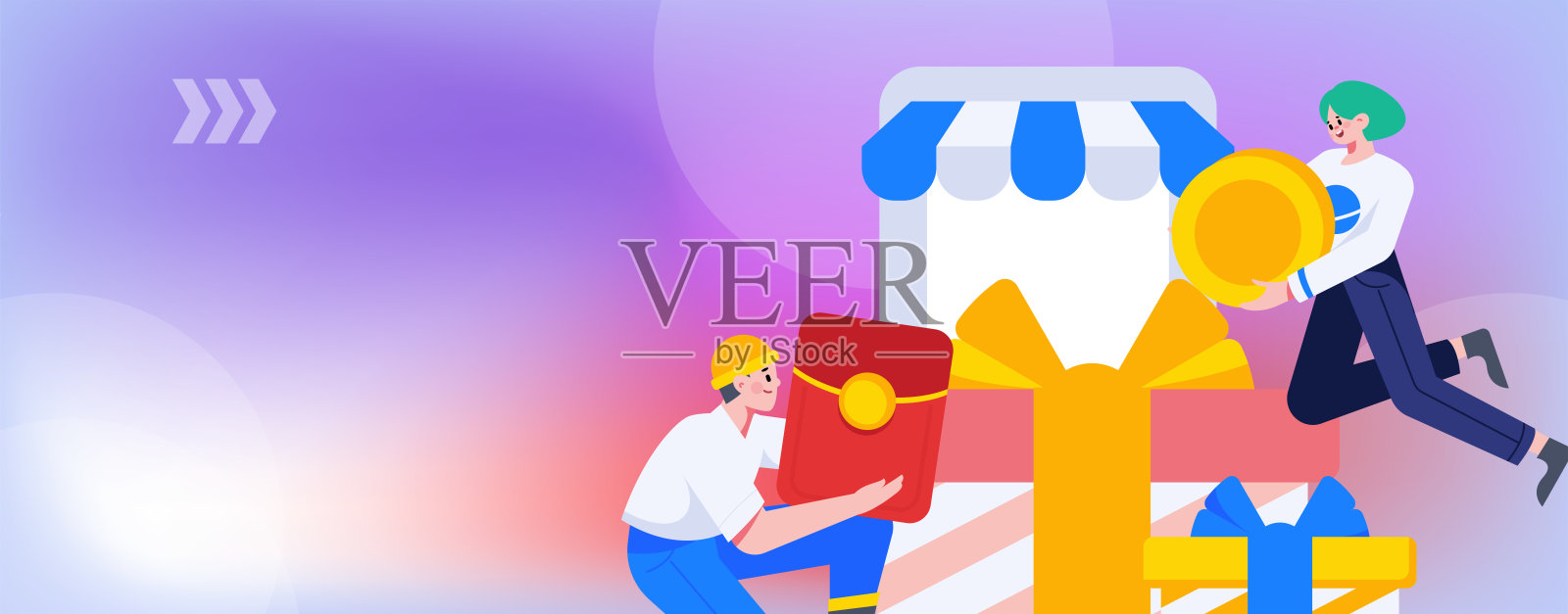 假日购物的人做电子商务网上购物平面矢量概念操作手绘插图插画图片素材