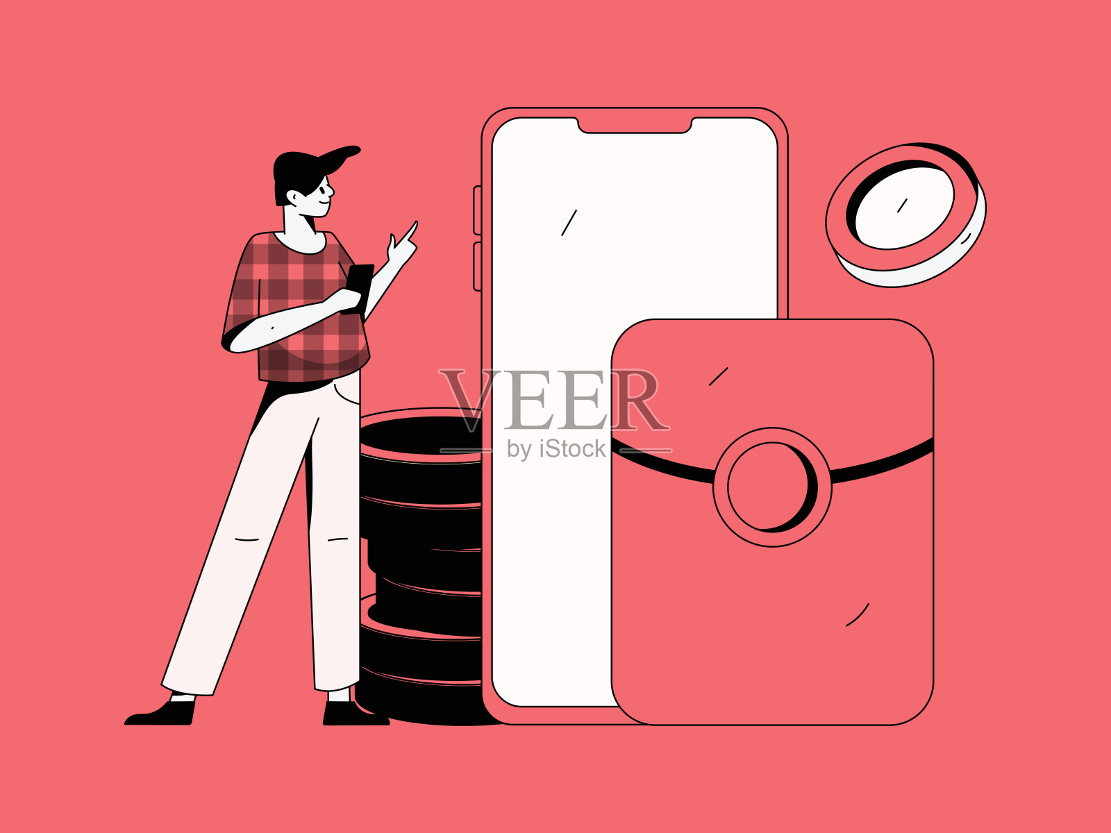 新年红包推广平面矢量人物概念插画插画图片素材