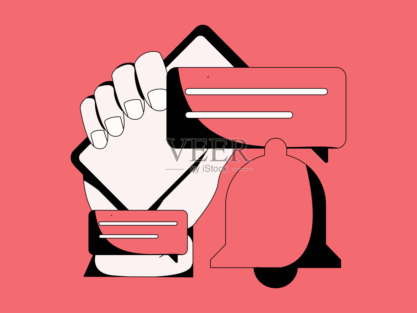 通知公告矢量创意平面手绘插图插画图片素材