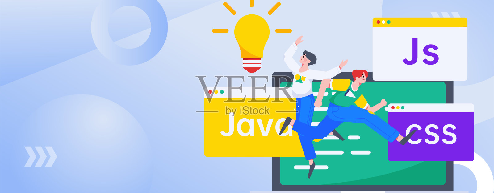 编程教学开发平面字符矢量概念操作手绘插图插画图片素材