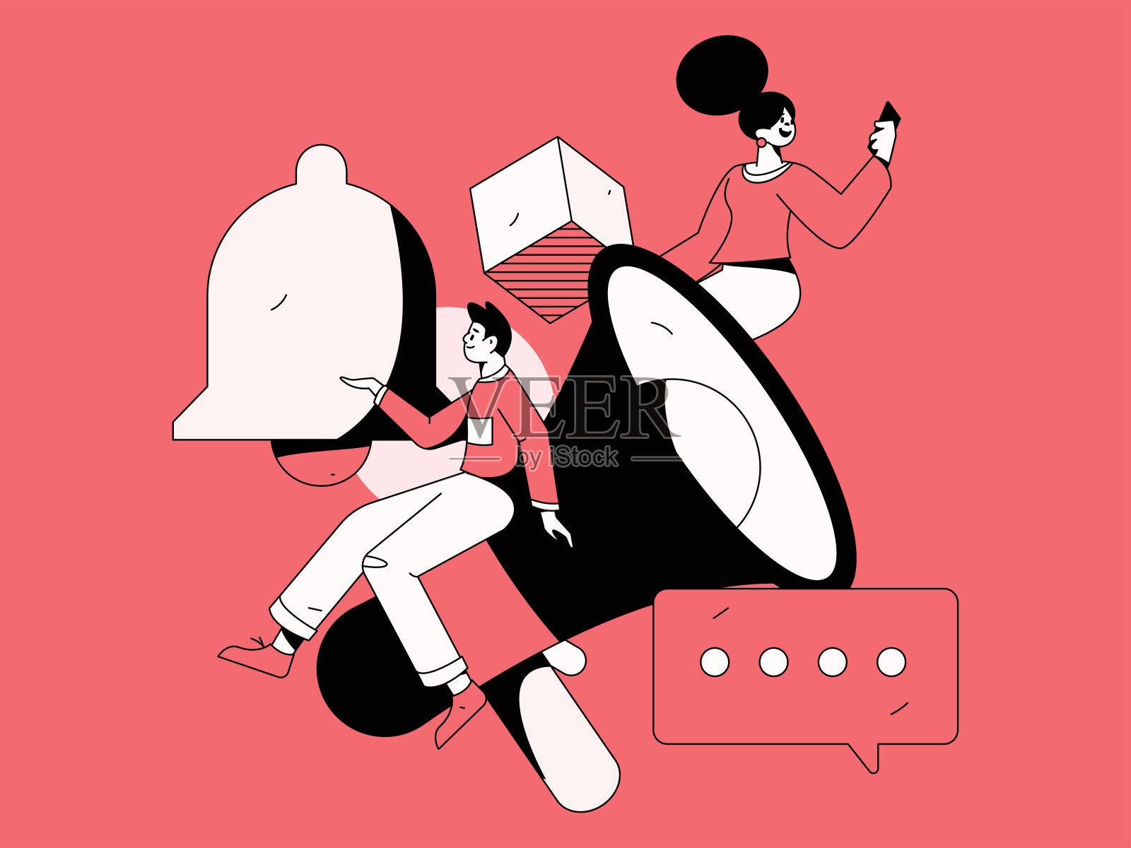 通知公告矢量创意平面手绘插图插画图片素材