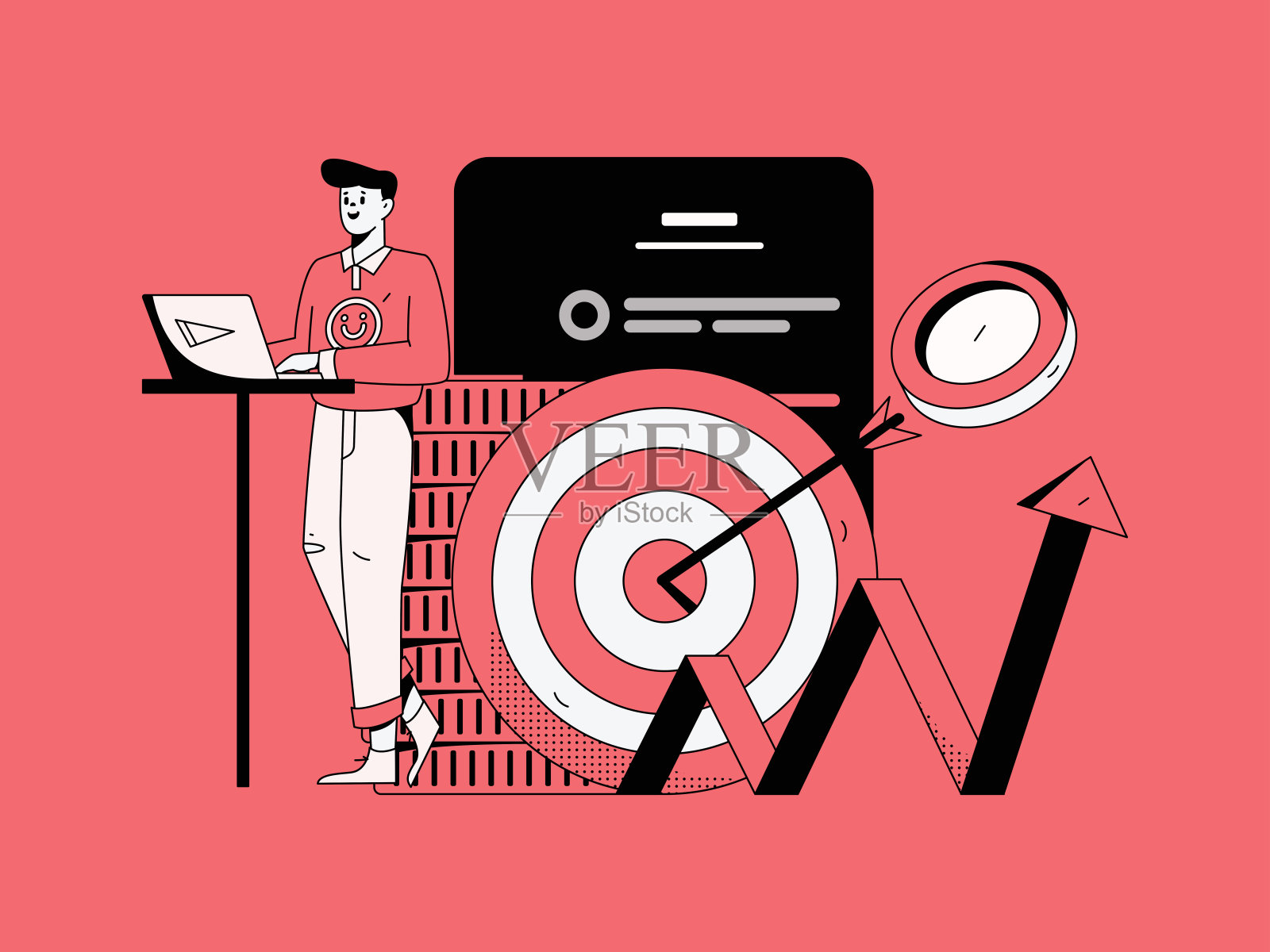 营销策划企业人物平面矢量概念操作手绘插图插画图片素材