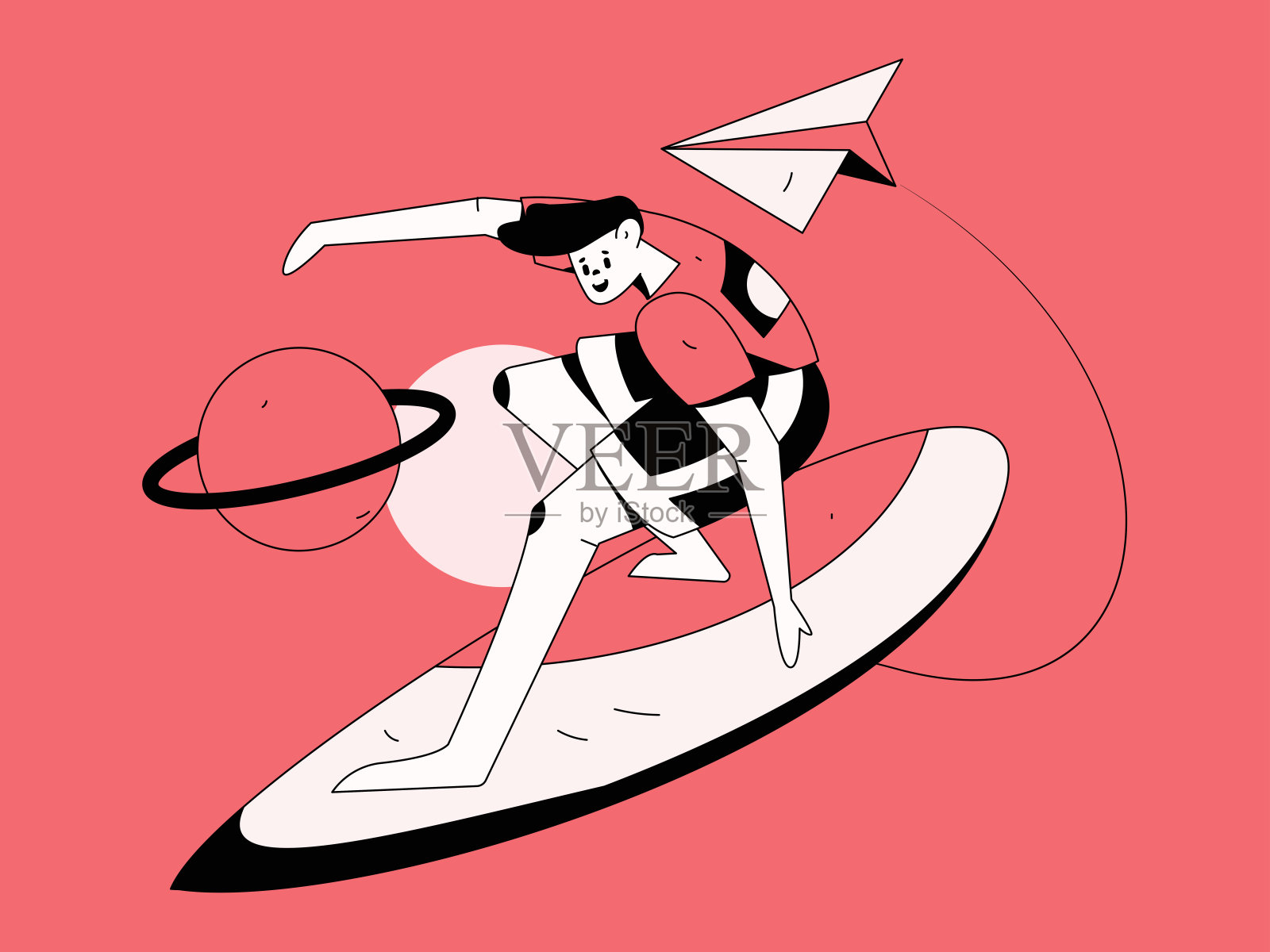 平面矢量插图的业务人员操作的工作场景插画图片素材