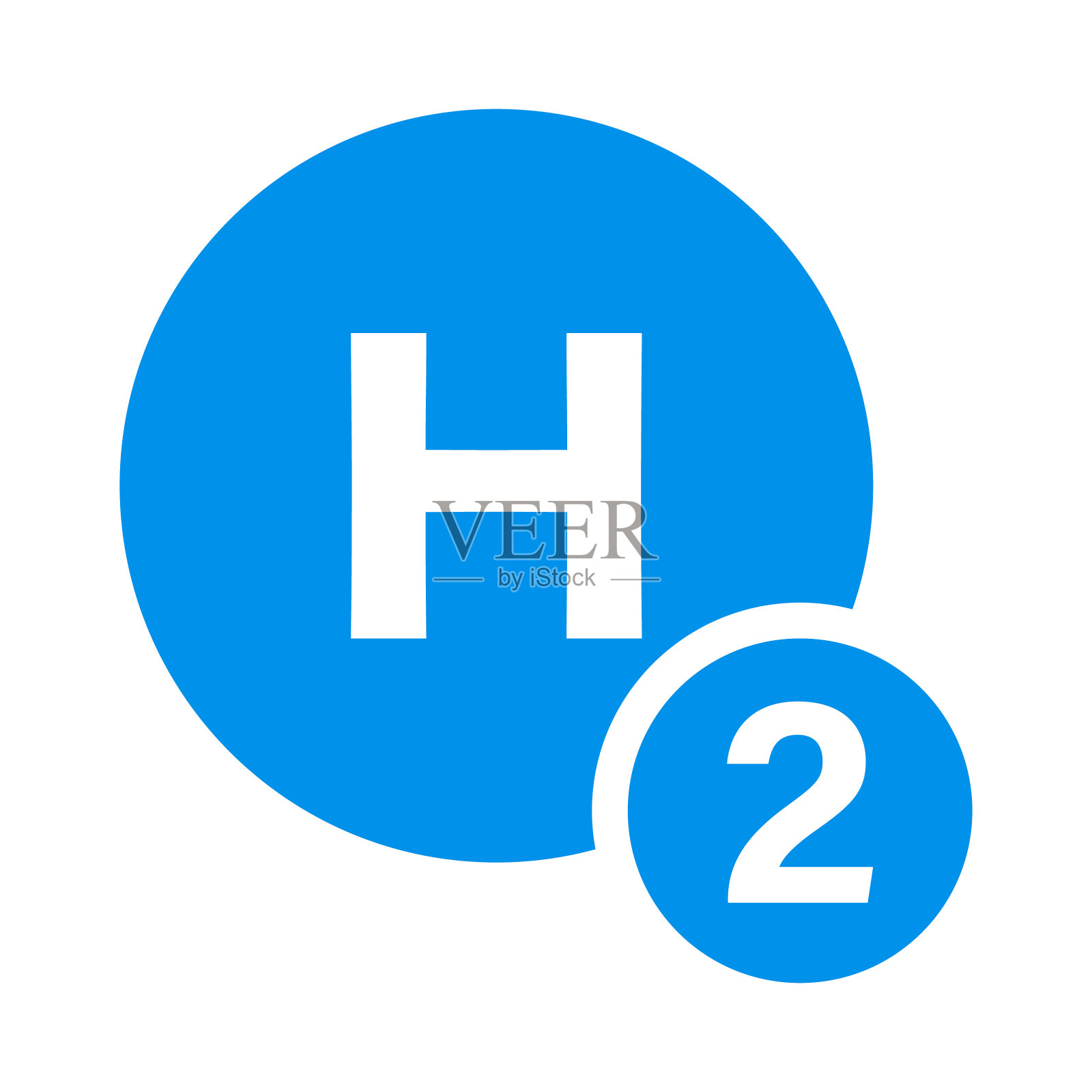氢图标。H2图标。向量。插画图片素材
