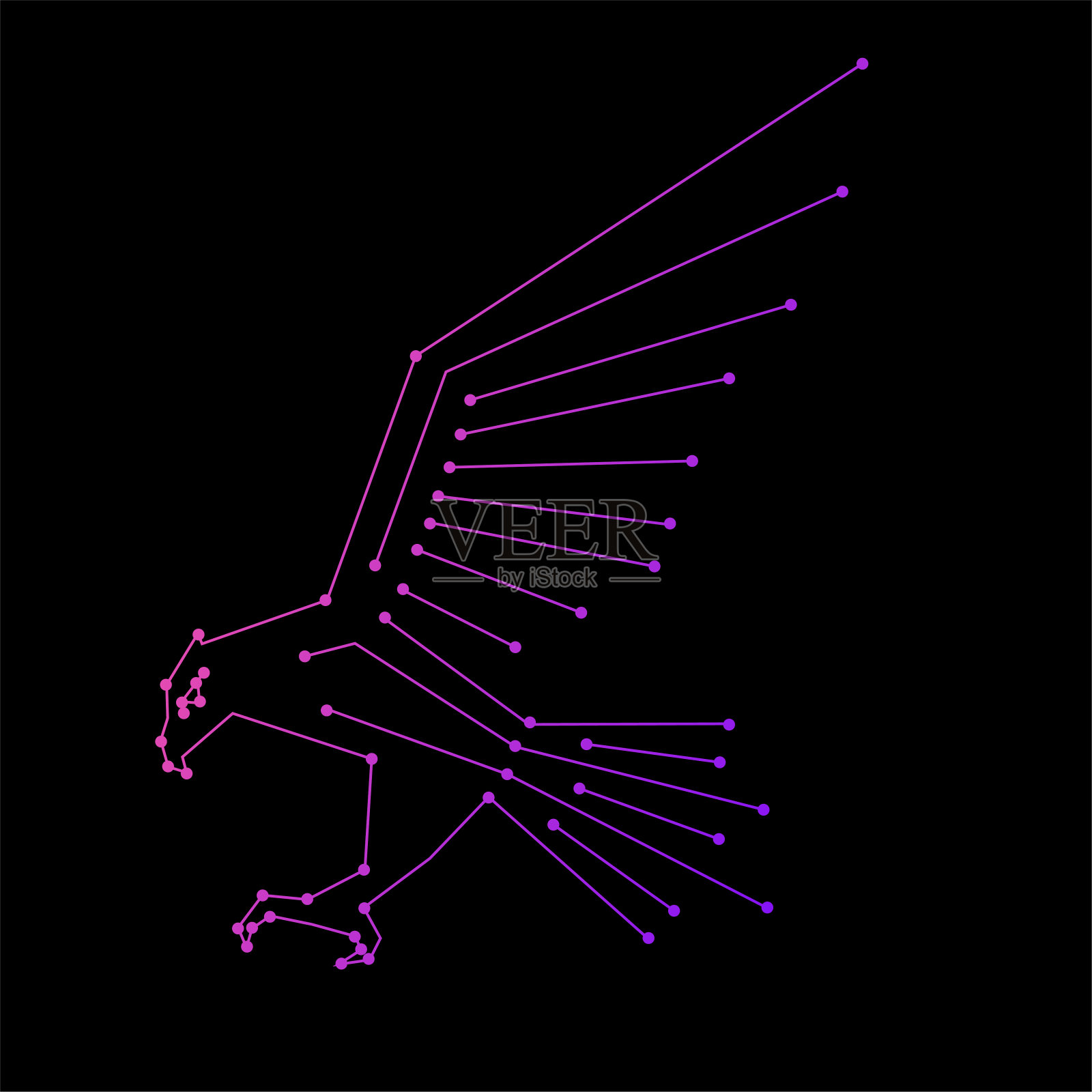 现代飞鹰鹰猎鹰电气线路技术插图设计向量插画图片素材