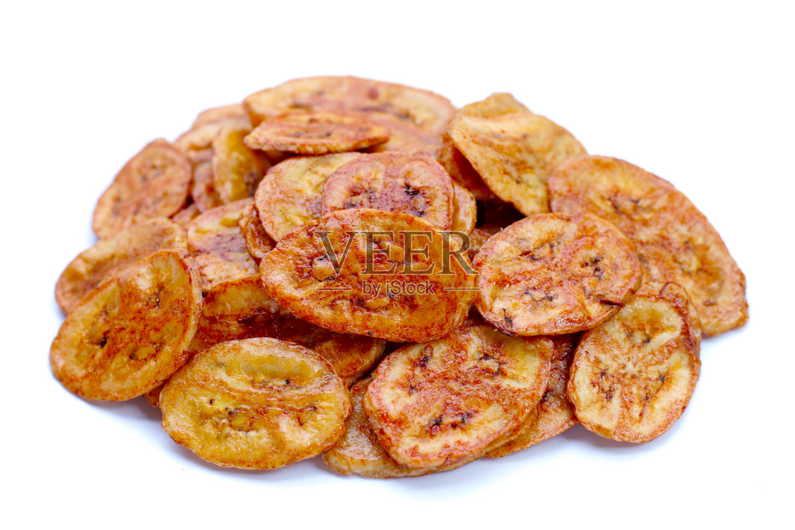 脆皮香蕉片。水果零食照片摄影图片