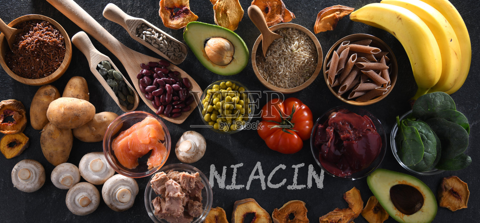 含有丰富烟酸的食品成分照片摄影图片