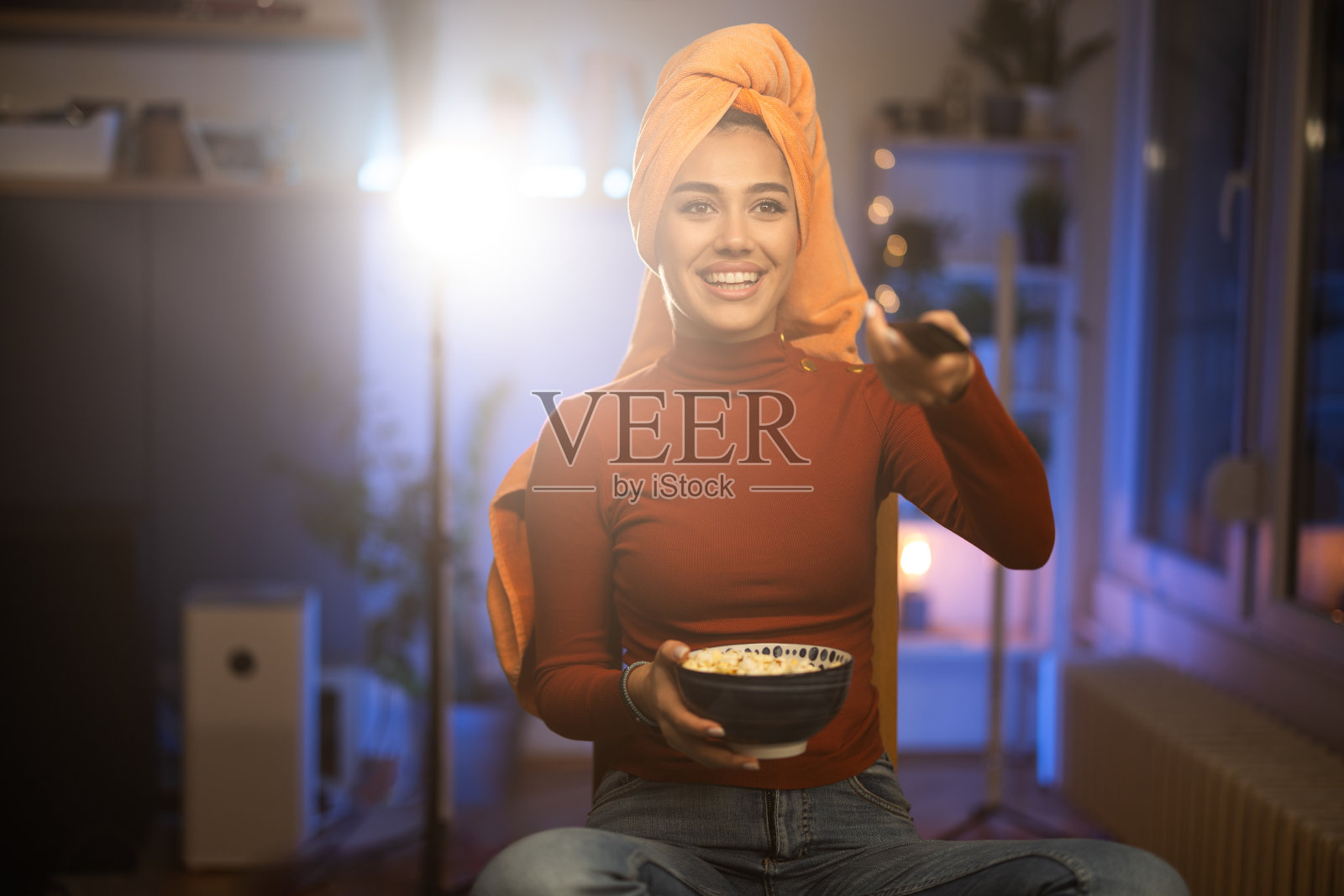 准备好迎接电影之夜了照片摄影图片