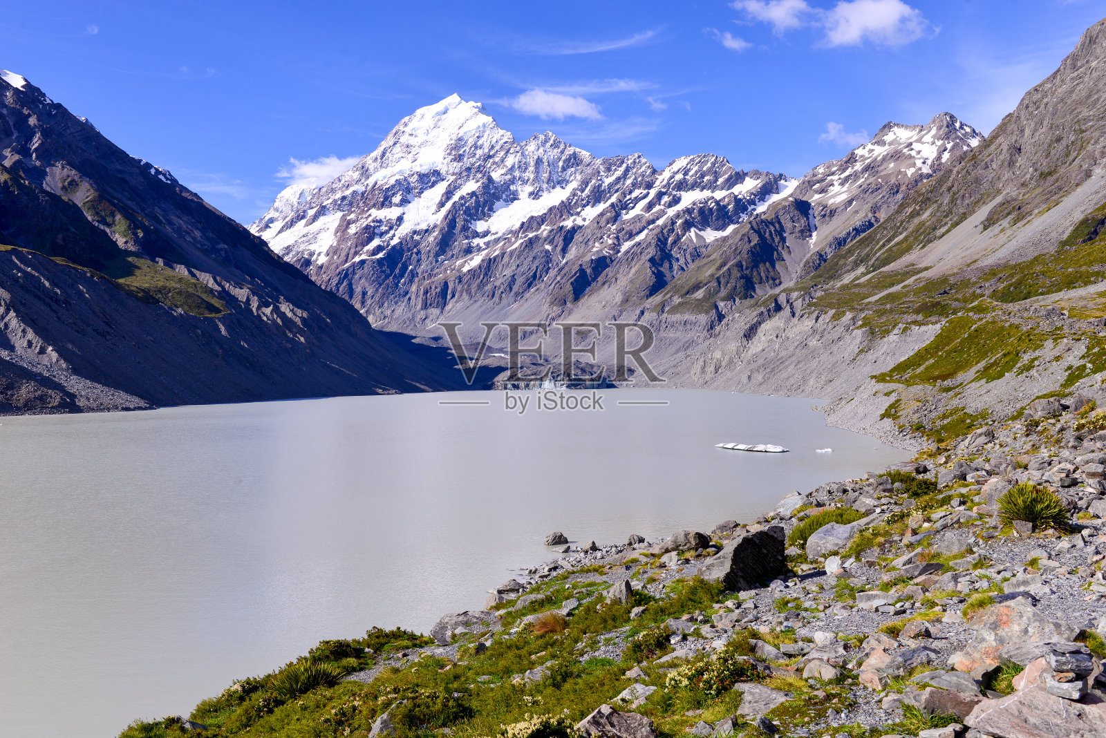 库克山胡克湖，坎特伯雷地区，南岛，新西兰照片摄影图片