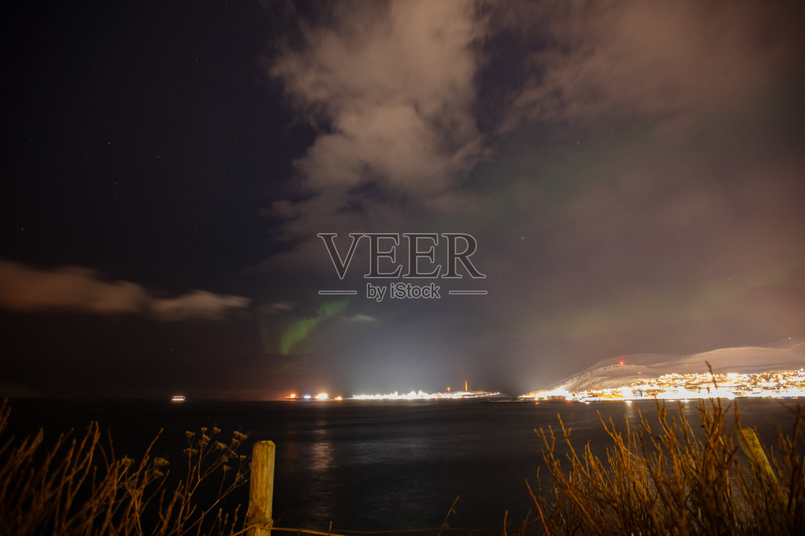 北极光。照片摄影图片