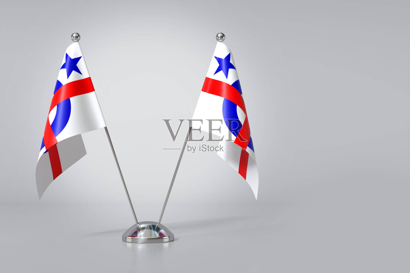 世界公民旗。孤立的灰色背景。3d渲染照片摄影图片