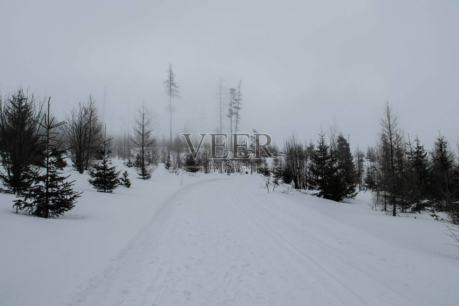 雾蒙蒙的风景，斯洛伐克照片摄影图片