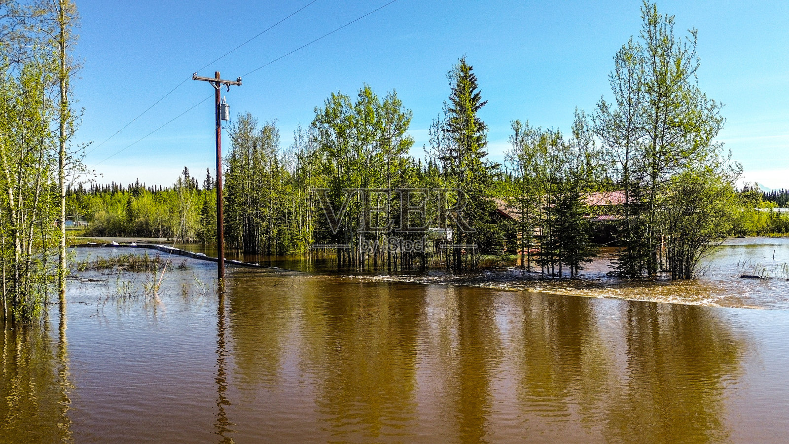 春天的洪水照片摄影图片