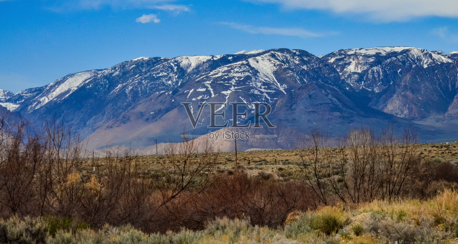 山景，蒙大拿春天的雪山照片摄影图片