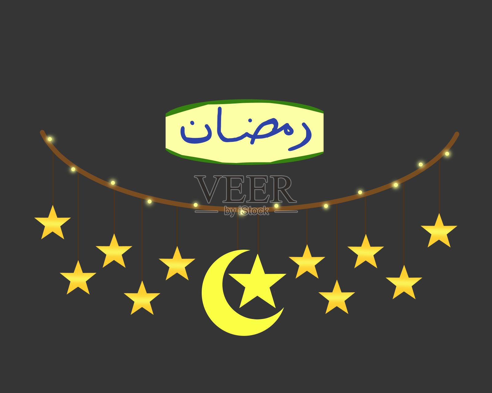 具有独特设计和形状的伊斯兰装饰品插画图片素材