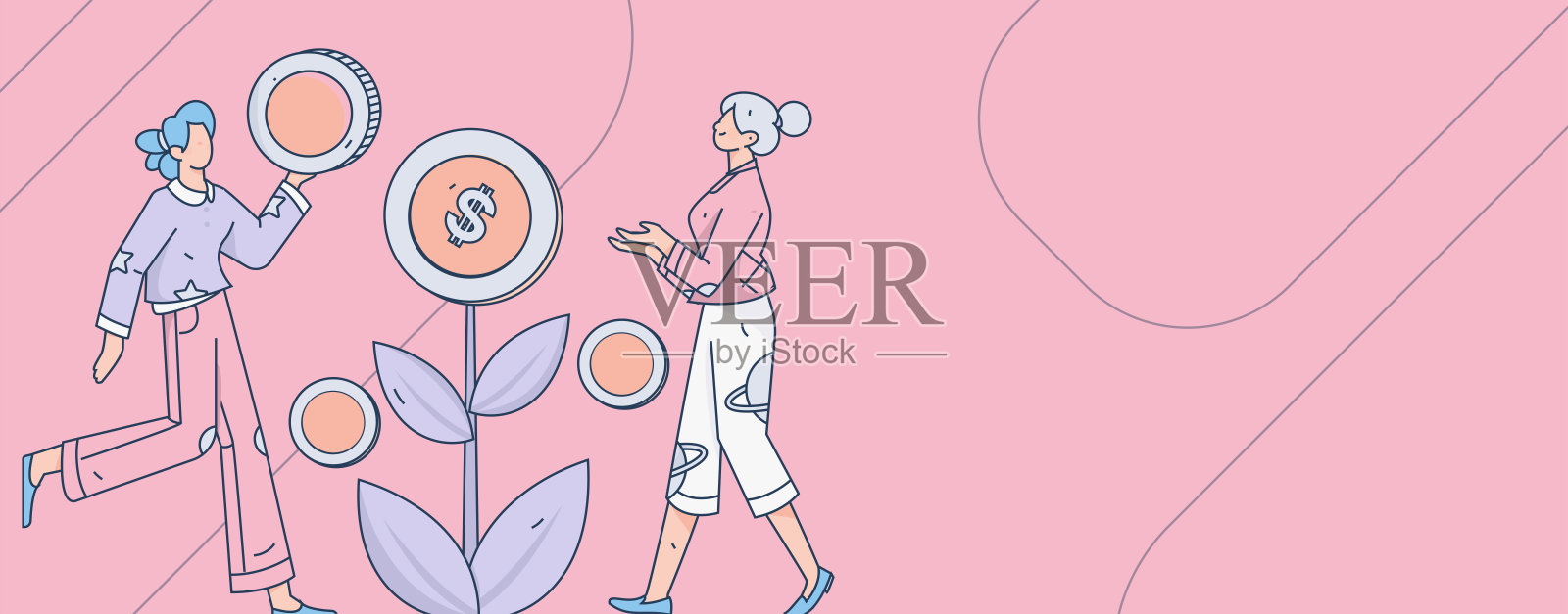 互联网理财投资平面矢量概念操作手绘插图插画图片素材