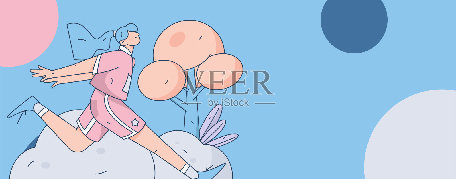 人们锻炼健康跑步矢量互联网运营说明插画图片素材