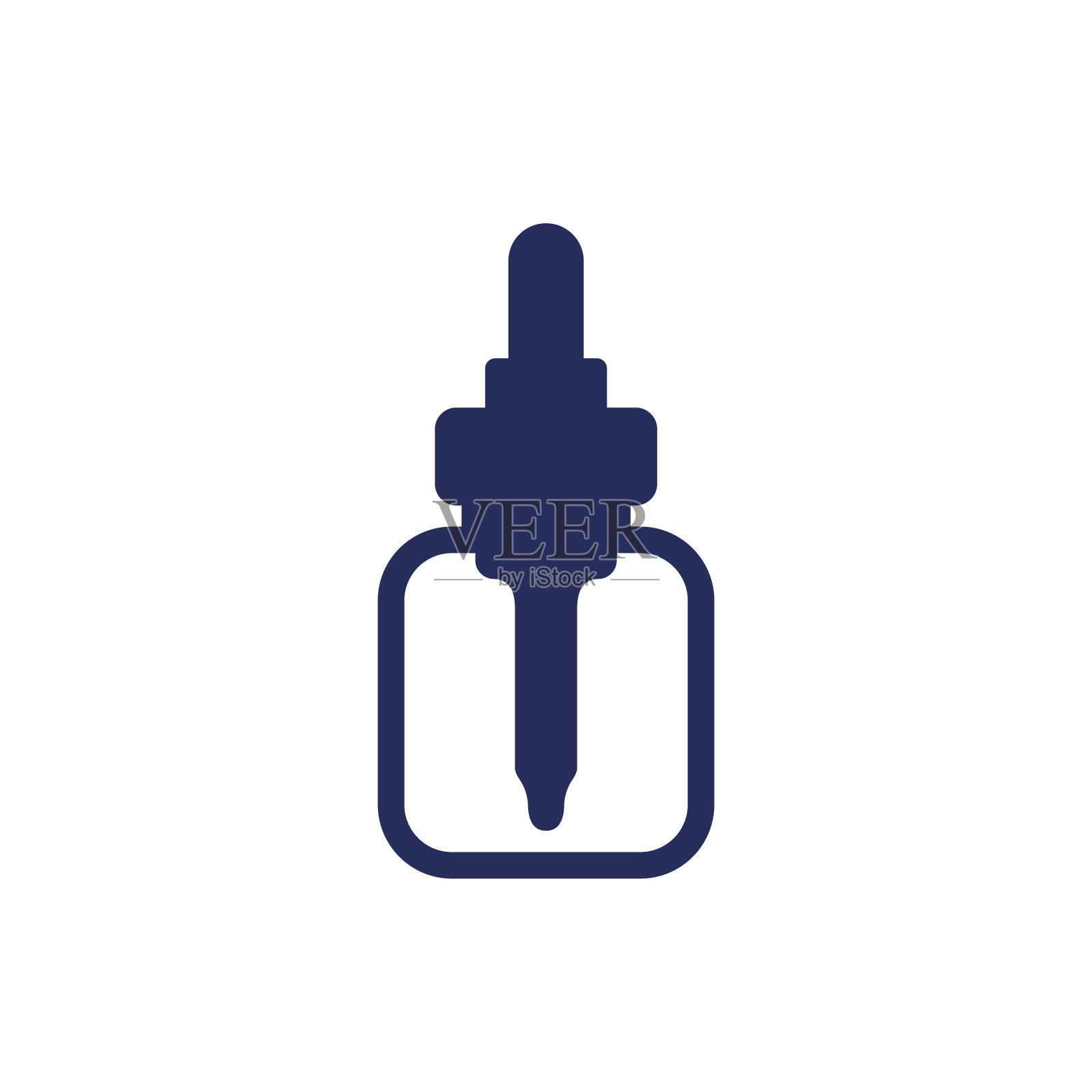 白色的滴管图标，矢量插画图片素材