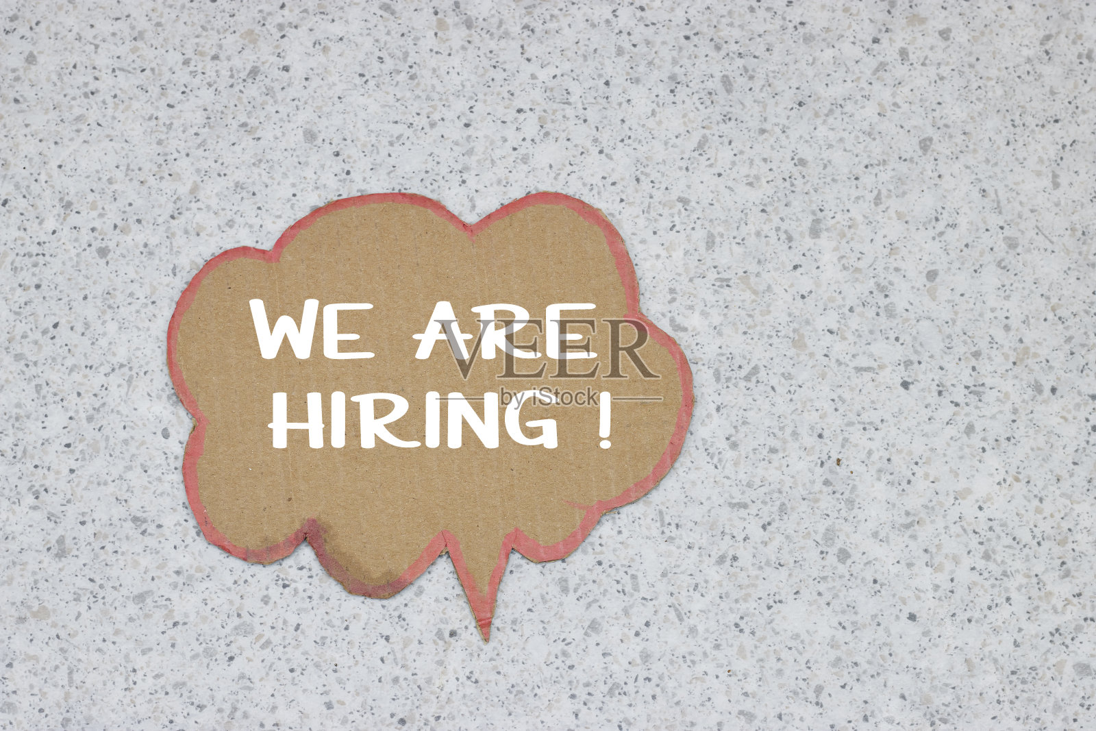 我们正在招聘垃圾背景的演讲泡沫照片摄影图片