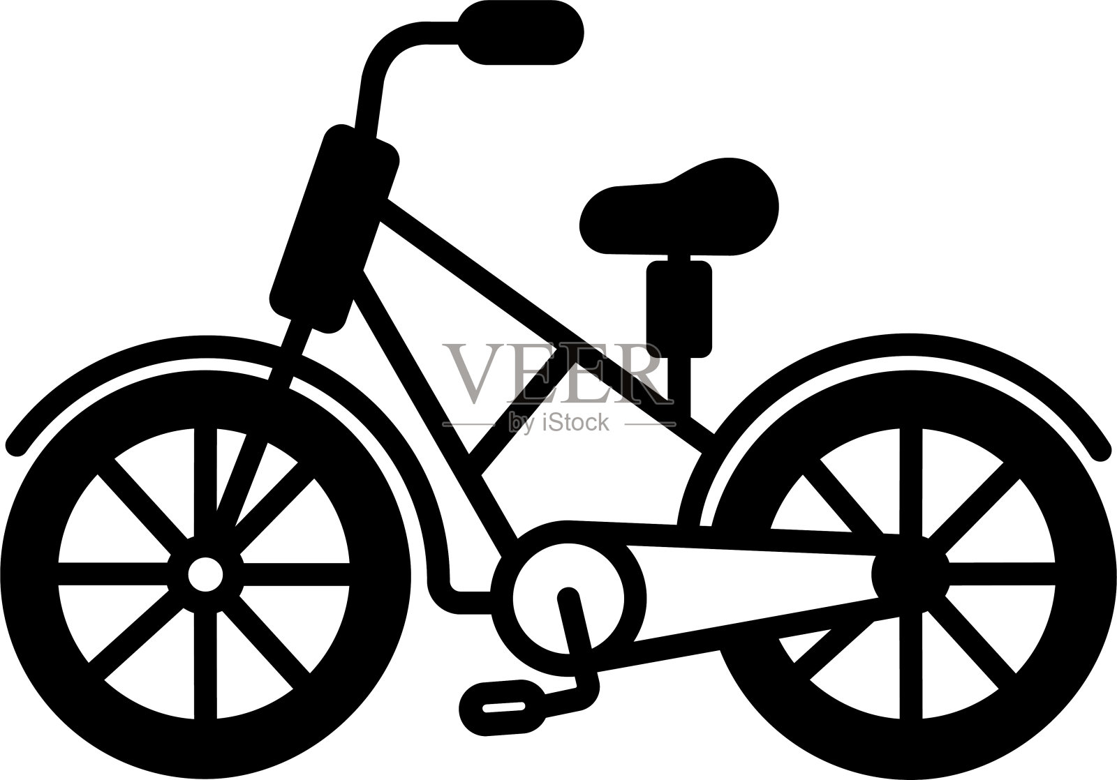 自行车字形和线矢量插图插画图片素材