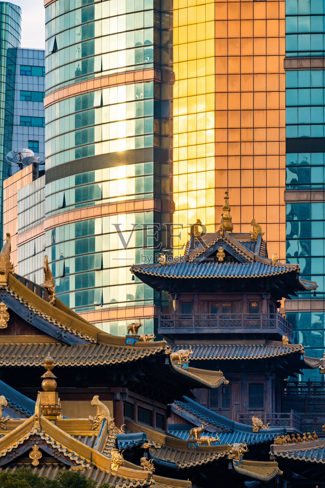 中国上海的静安寺照片摄影图片