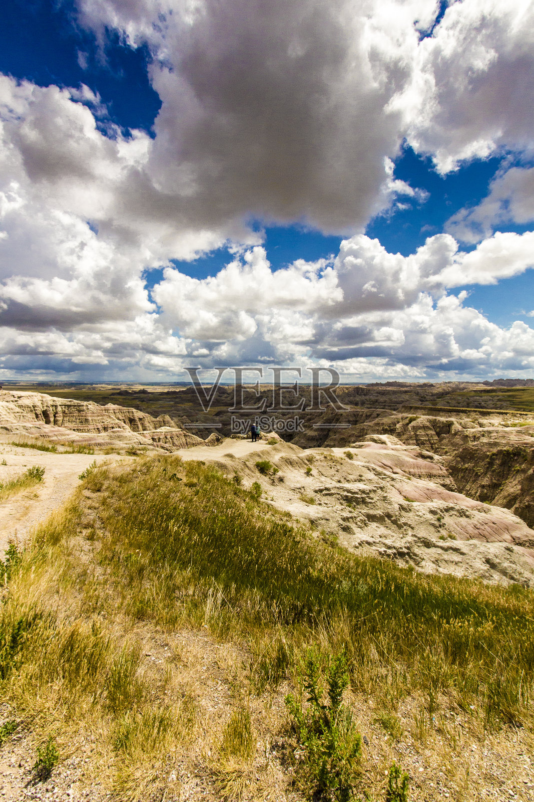 南达科他州的荒地国家公园，大荒地俯瞰照片摄影图片