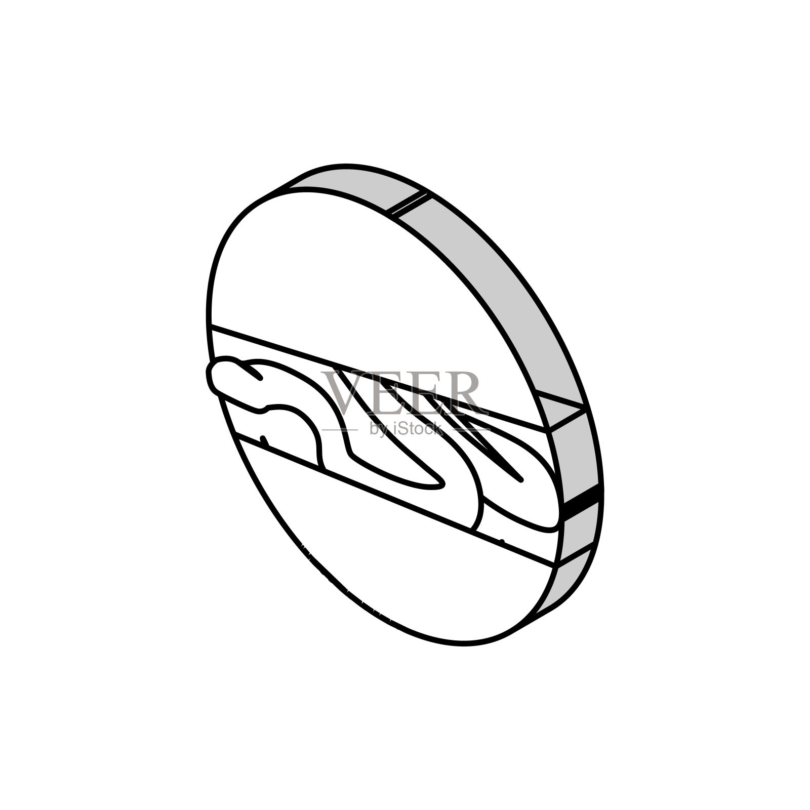 蛇水动物等距图标矢量插图插画图片素材