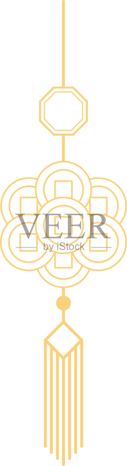 中国传统的钱，插图和装饰为亚洲新年，节日庆祝和问候。平面设计，2D前视图。插画图片素材