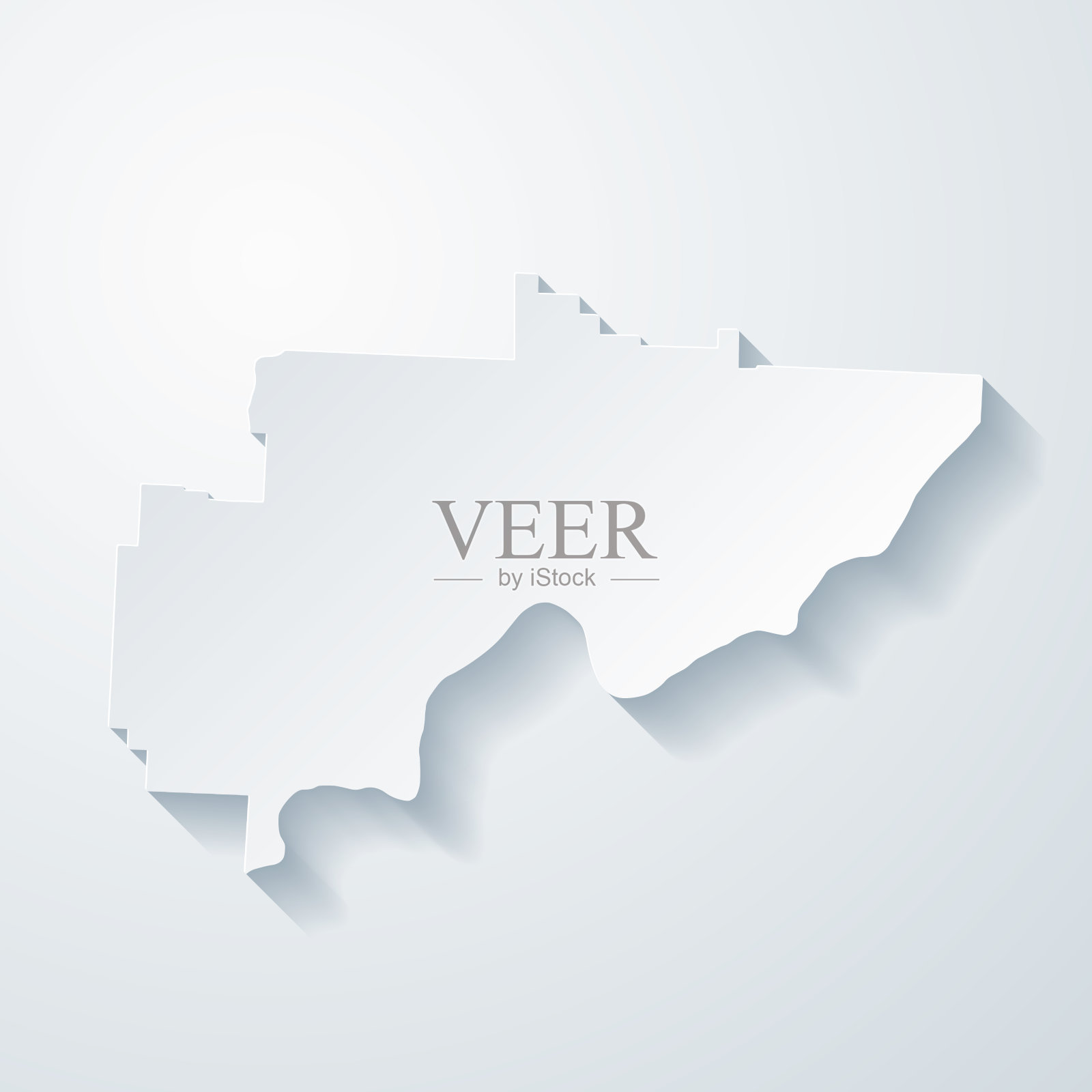 俄亥俄州华盛顿县。地图与剪纸效果的空白背景插画图片素材