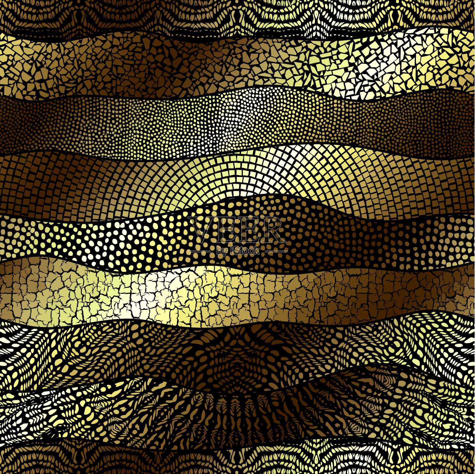 矢量无缝金瓷砖马赛克图案。瓷砖背景。矢量模式插画图片素材