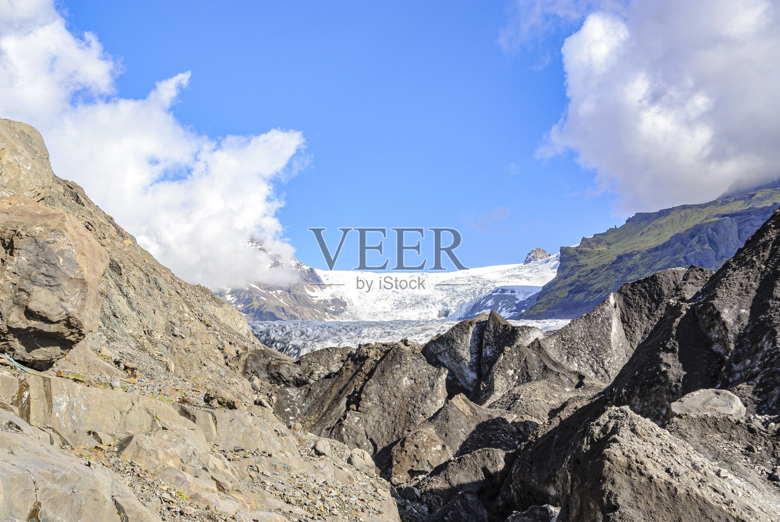 冰岛Skaftafell国家公园的Svinafellsjokull冰川照片摄影图片