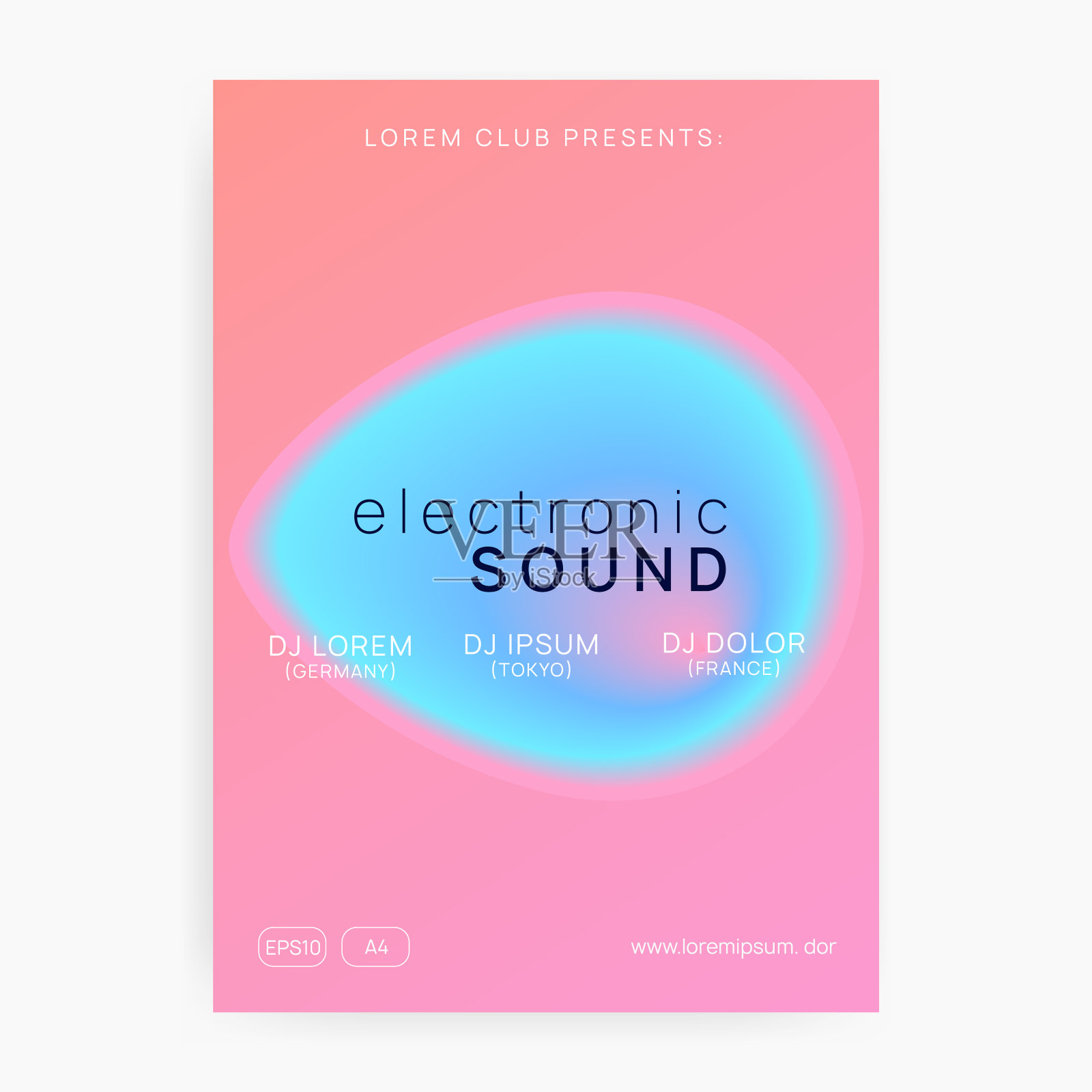 电子电影节。节日图案的邀请设计。有趣的效果为宣传册。恍惚和显示矢量。现代舞海报。粉红与蓝色科技音乐节插画图片素材