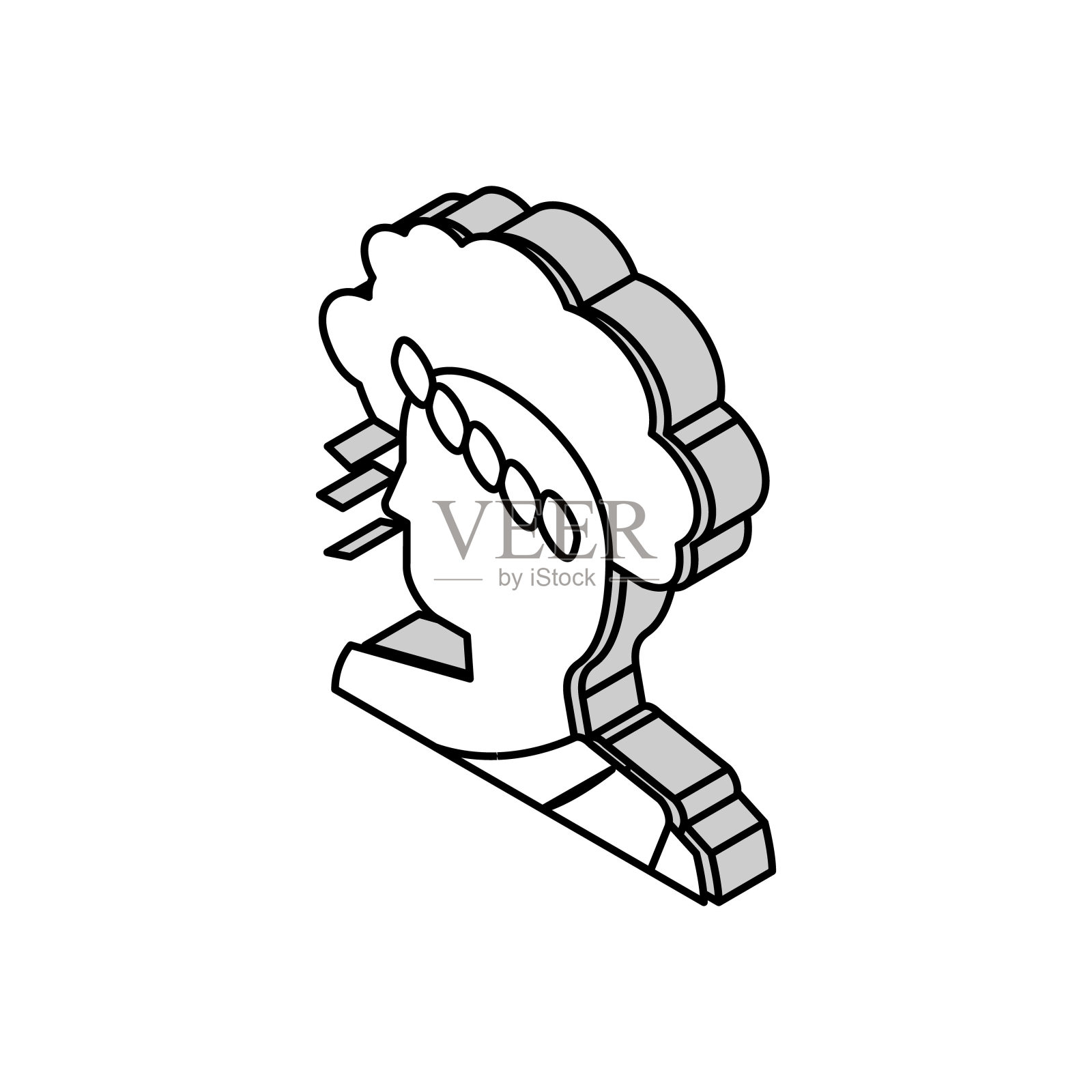 古董教师哲学等距图标矢量插图插画图片素材