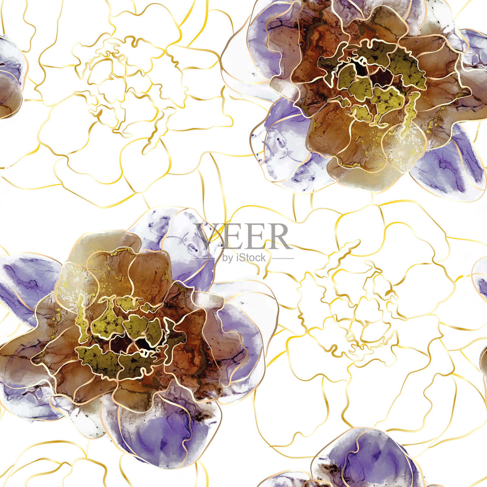 创意无缝图案。现代设计。酒精墨水。矢量插图。插画图片素材