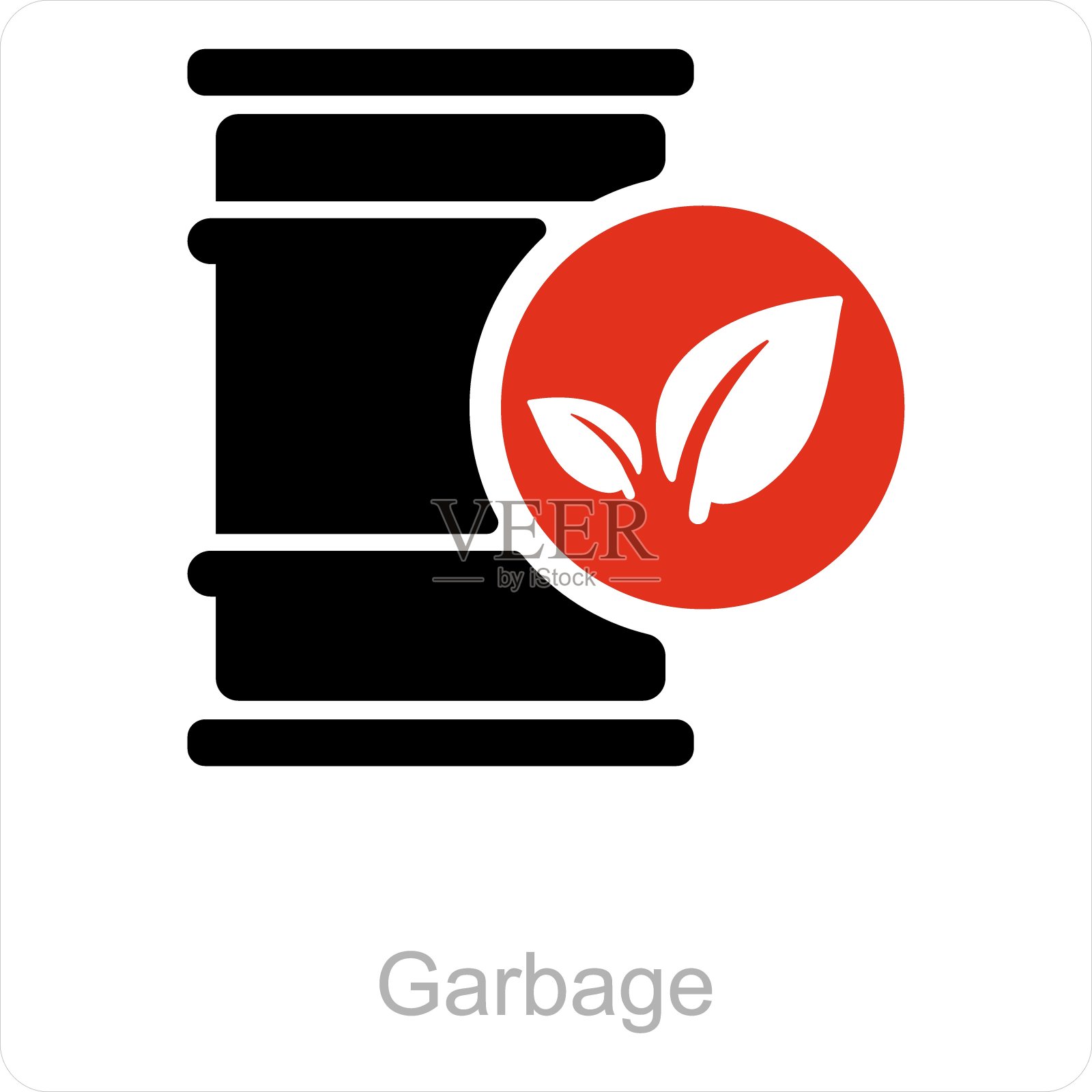 垃圾和回收图标概念插画图片素材