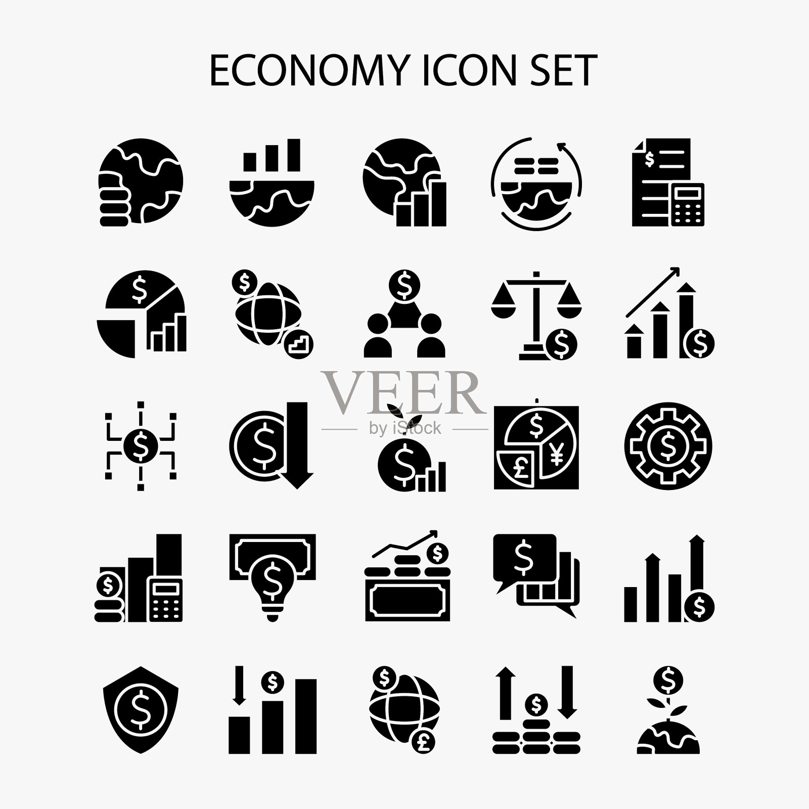 经济图标集插画图片素材