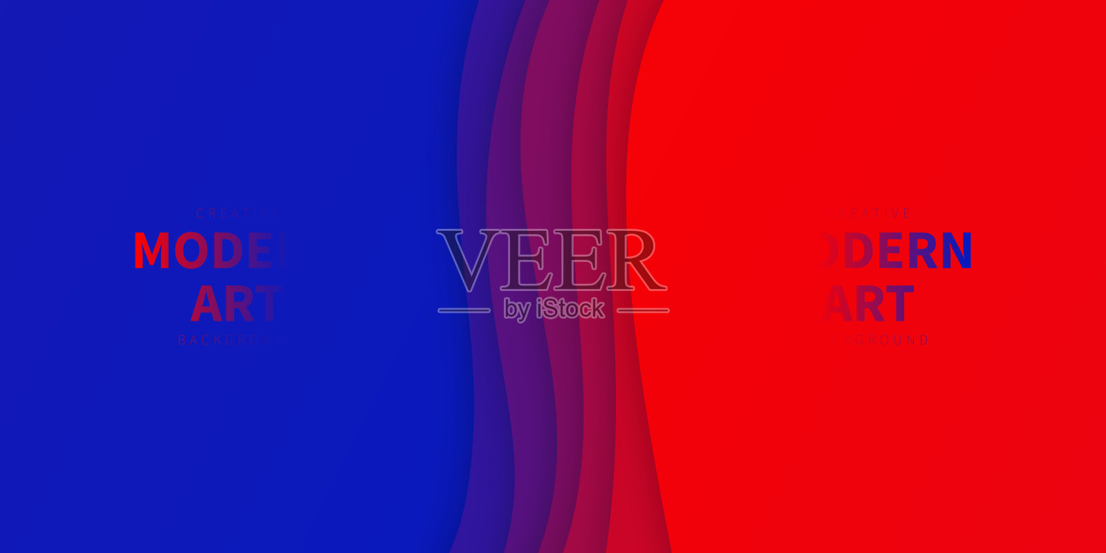 红色抽象波浪形状-剪纸背景-新潮的3D设计插画图片素材