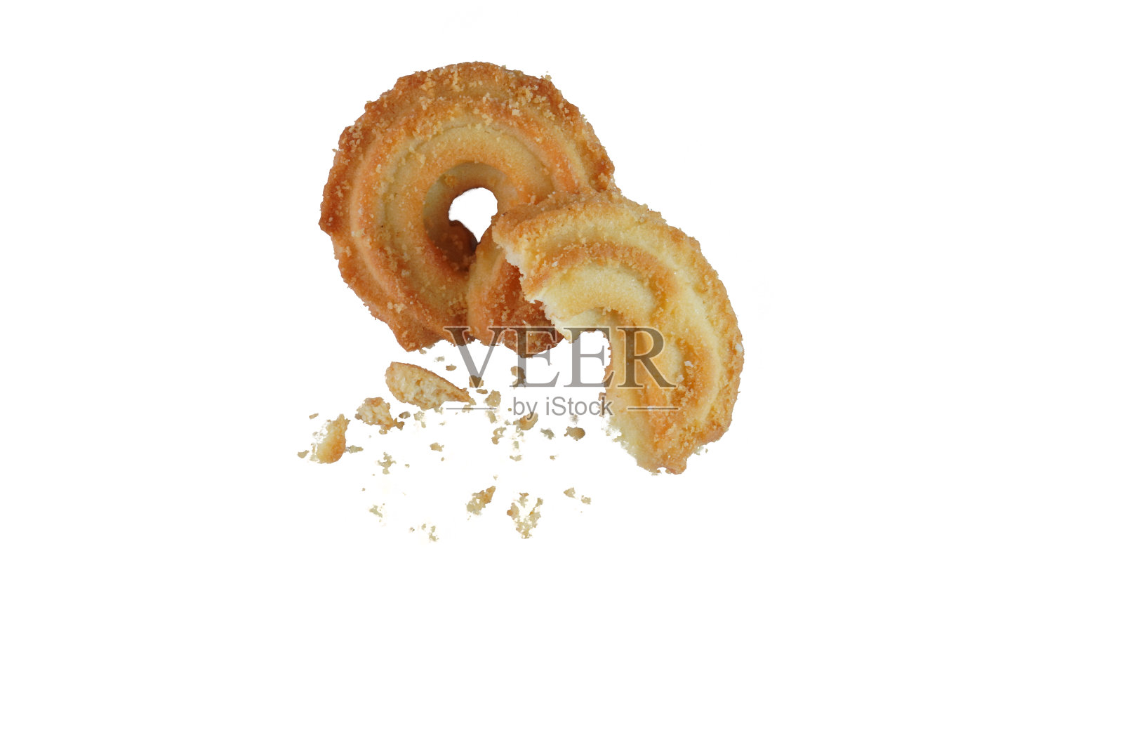 黄油饼干孤立在白色背景上照片摄影图片