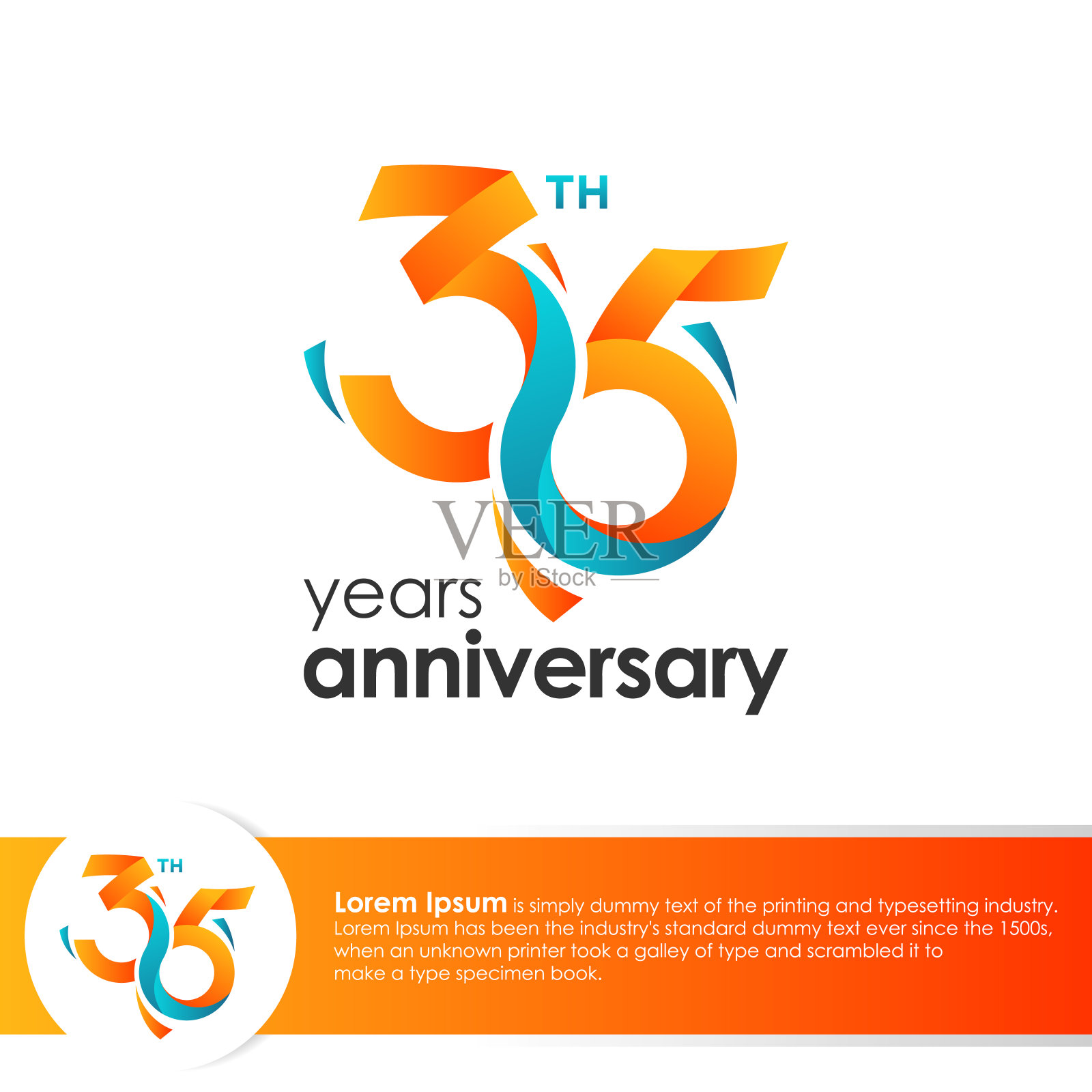 35周年标志设计彩色设计模板插画图片素材