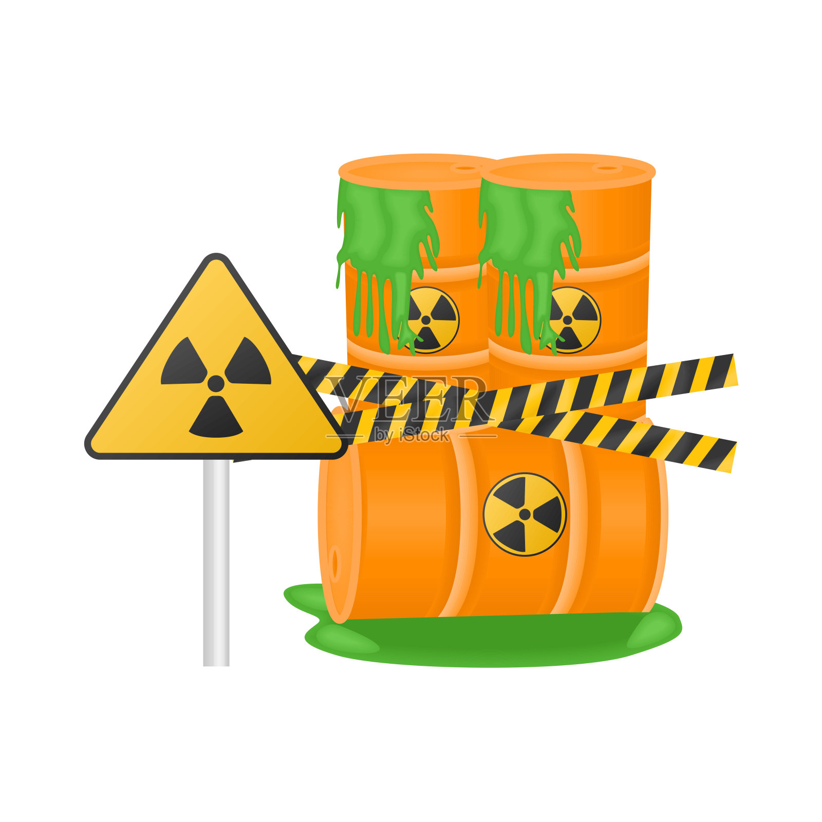 放射性桶插画图片素材