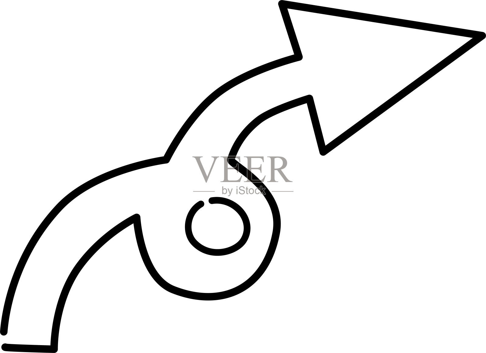 箭头标记在手写风格黑色插画图片素材