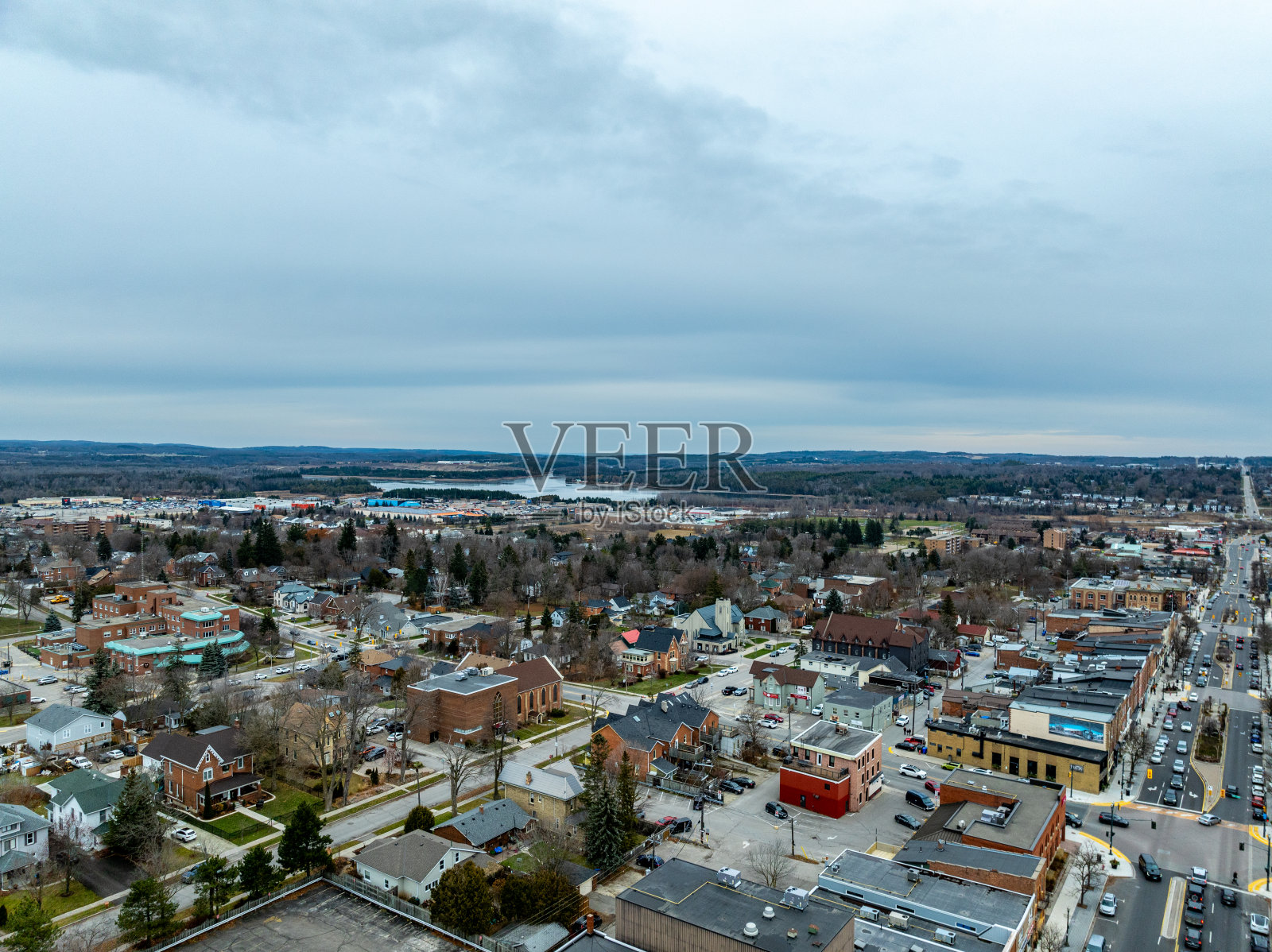 鸟瞰奥兰治维尔，安大略省，加拿大照片摄影图片